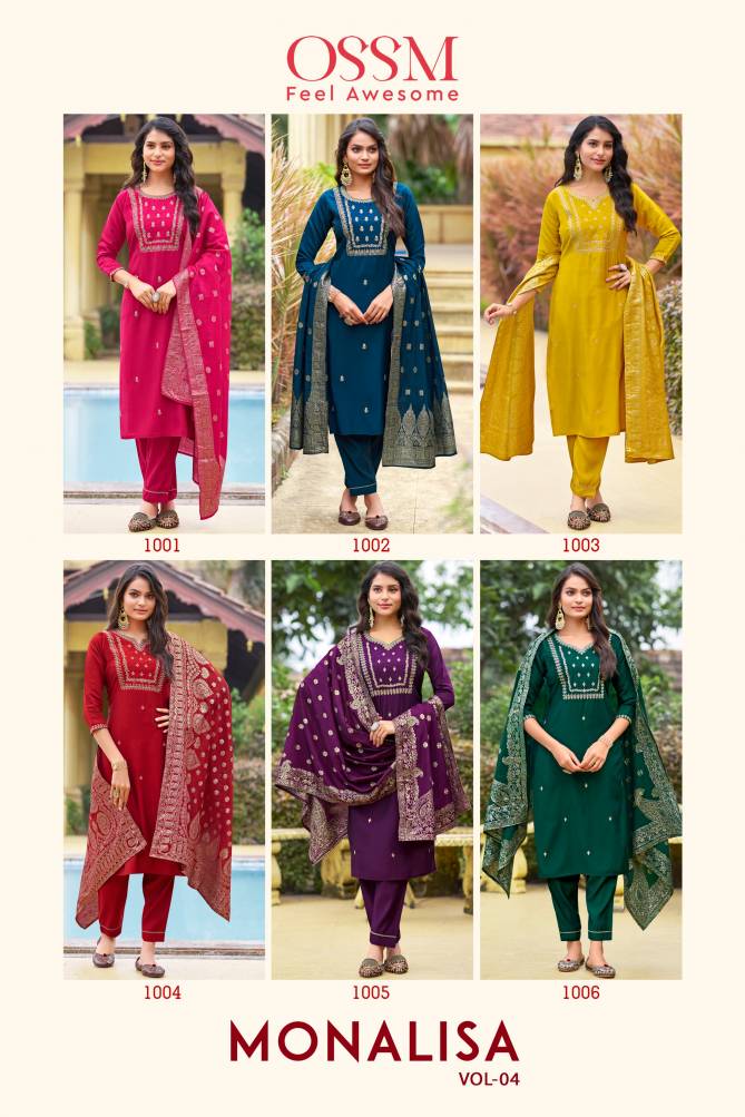 Monalisa Vol 4 By Ossm Viscose Designer Kurti With Bottom Dupatta Wholesale Shop In Surat
